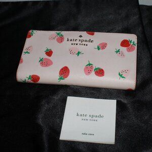 Kate Spade Large Wild Strawberry Bifold Wallet